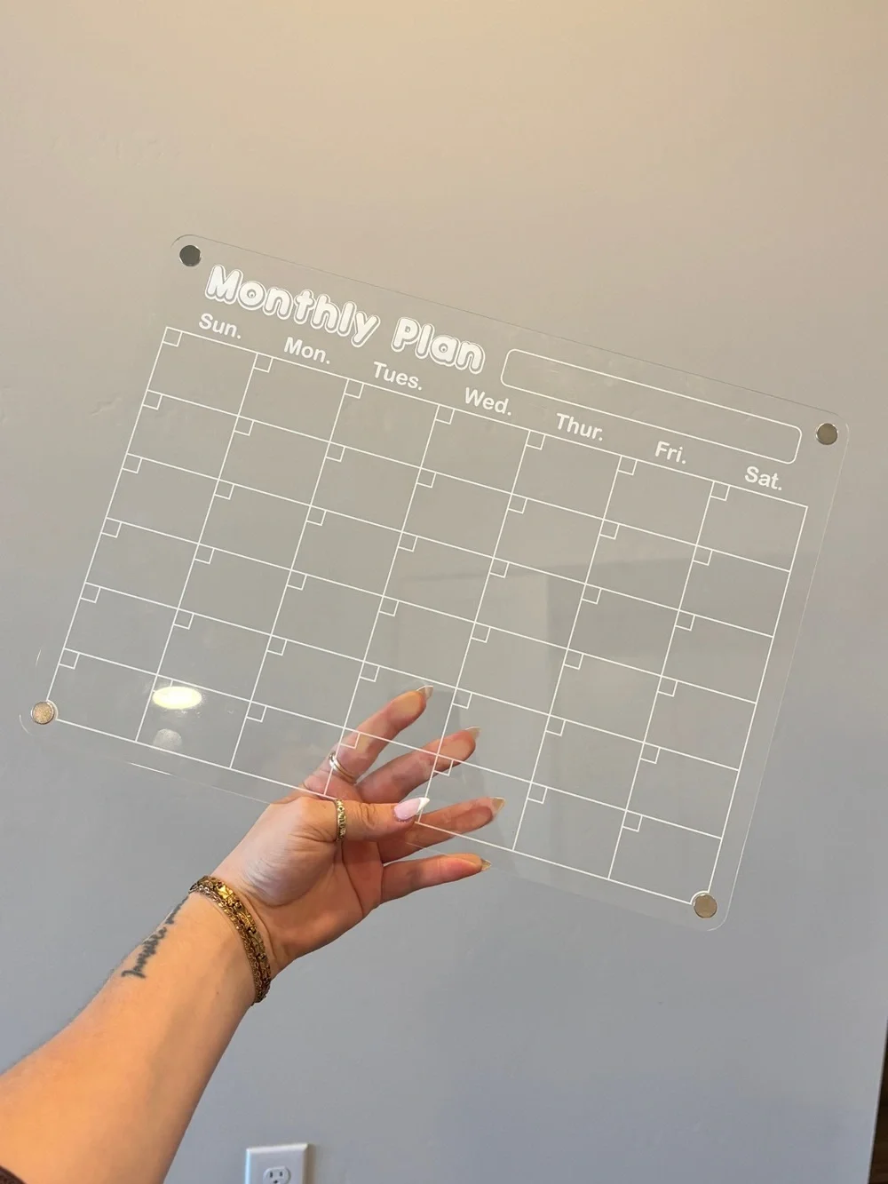 2Pack Acrylic Magnetic Dry Erase board for Fridge